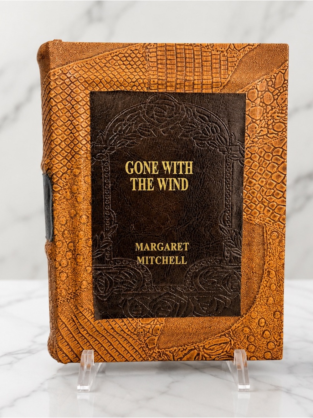 Gone With The Wind Decorative Leather Book Cover - Brown & Dark Brown